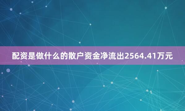 配资是做什么的散户资金净流出2564.41万元